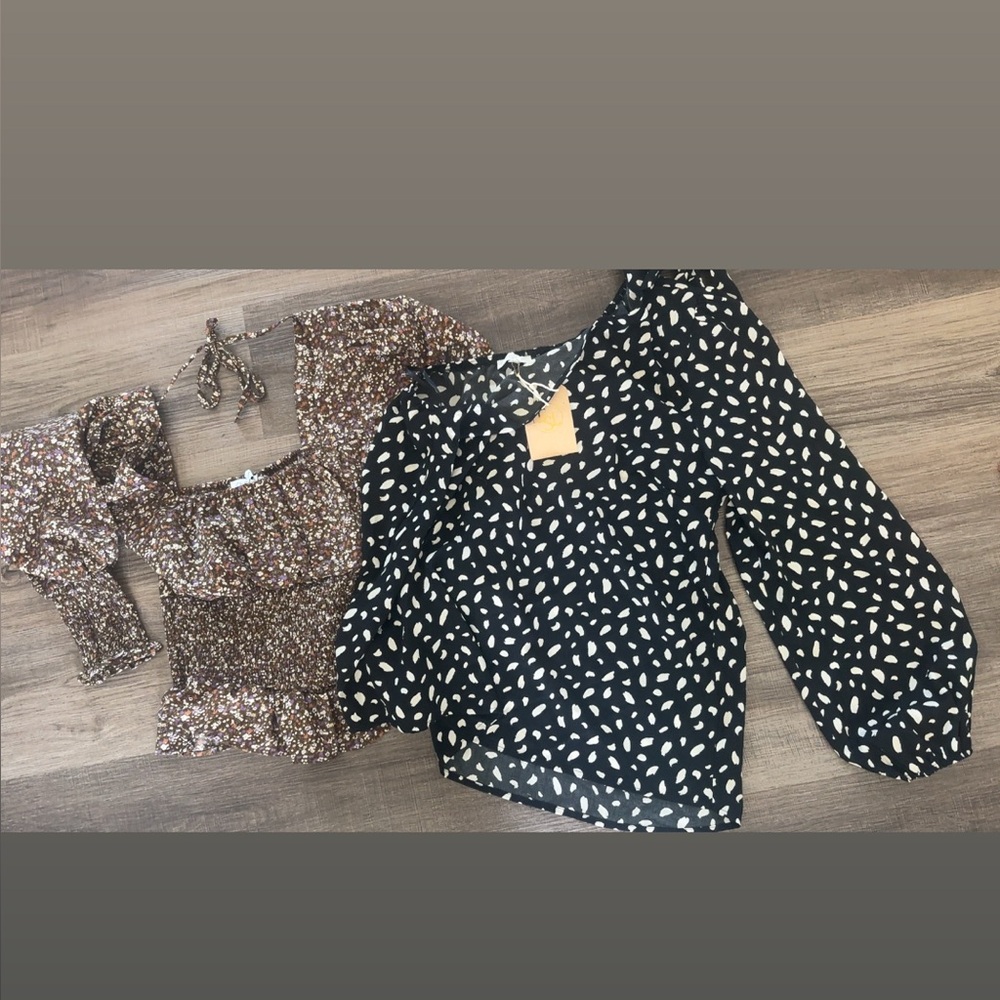 Black and White Patterned Women's Top